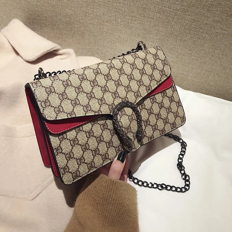 Luxury Bag 2025 New Trendy Fashion Dionysus Bag Retro Print Mini Shoulder Crossbody Chain Women's Bag