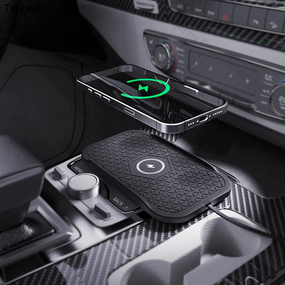 Bonola Silicone Car Wireless Charger Non-Slip Pad for iPhone 16/15/14/13/12 Series Induction Fast Wireless Charging for Samsung