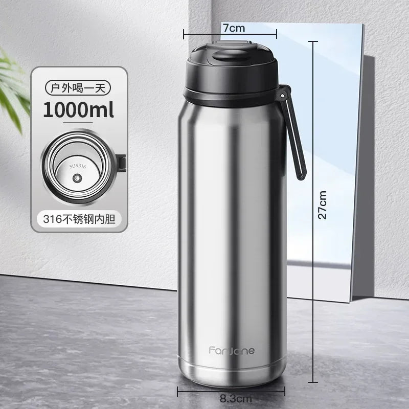 1000ML Thermos Bottle Cup with Magnetic Tea Infuser Stainless Steel Coffee Vacuum Bottle Keep Cold Hot Business Gift