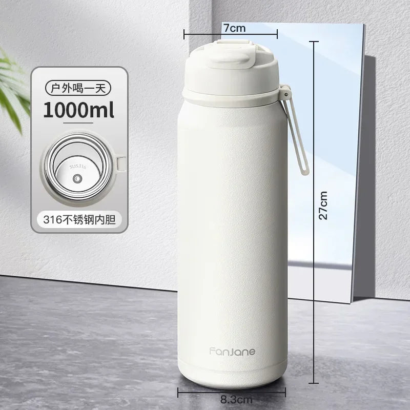 1000ML Thermos Bottle Cup with Magnetic Tea Infuser Stainless Steel Coffee Vacuum Bottle Keep Cold Hot Business Gift