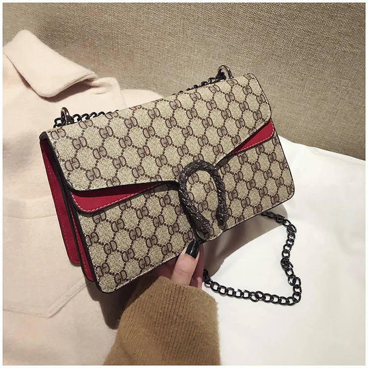 Luxury Bag 2025 New Trendy Fashion Dionysus Bag Retro Print Mini Shoulder Crossbody Chain Women's Bag