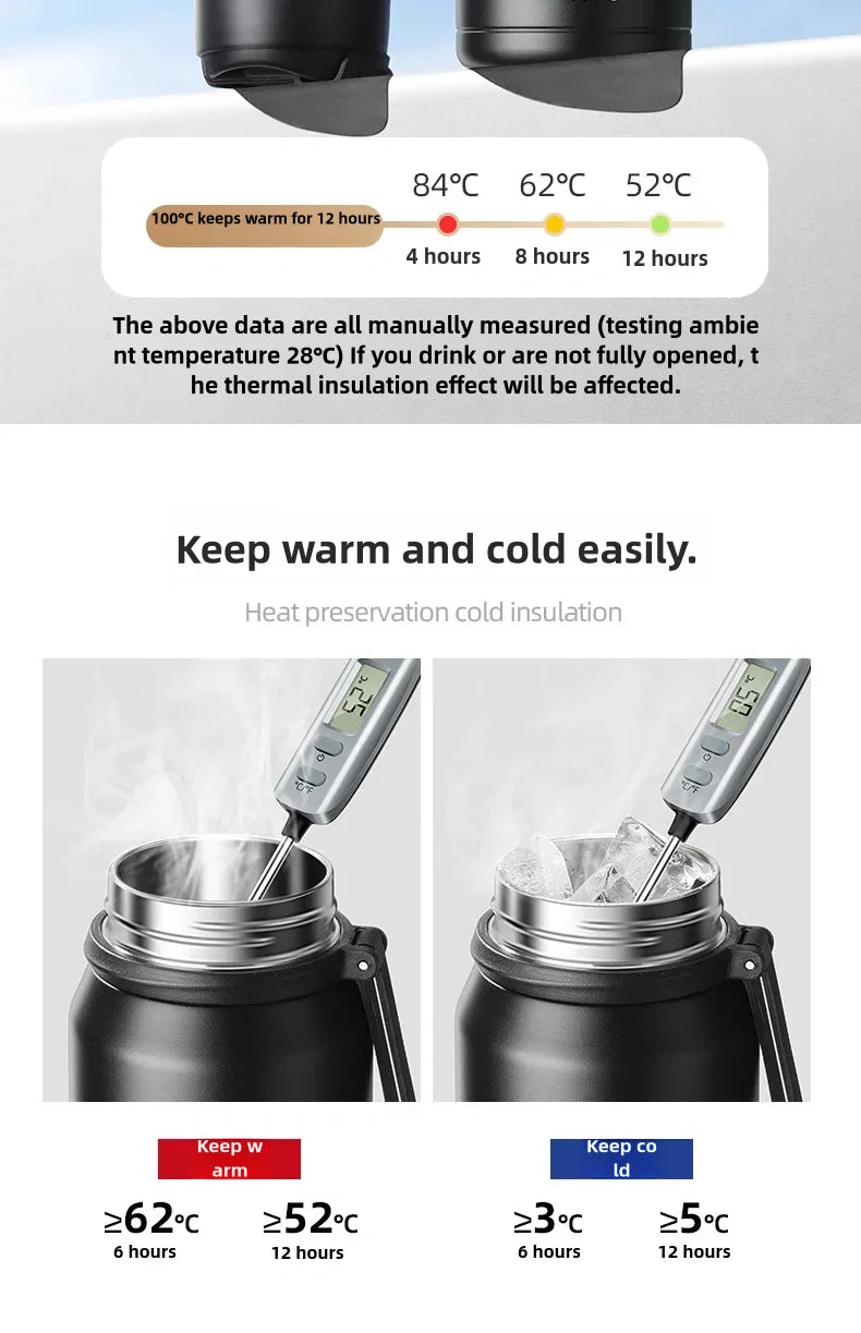 1000ML Thermos Bottle Cup with Magnetic Tea Infuser Stainless Steel Coffee Vacuum Bottle Keep Cold Hot Business Gift