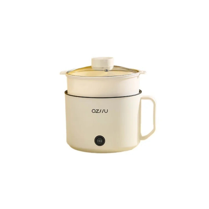 220V Multifunctional Mini Electric Cooker Home Use Stainless Steel Student Dormitory Bedroom 1.8L Cooking Pot Small Fryer Pot