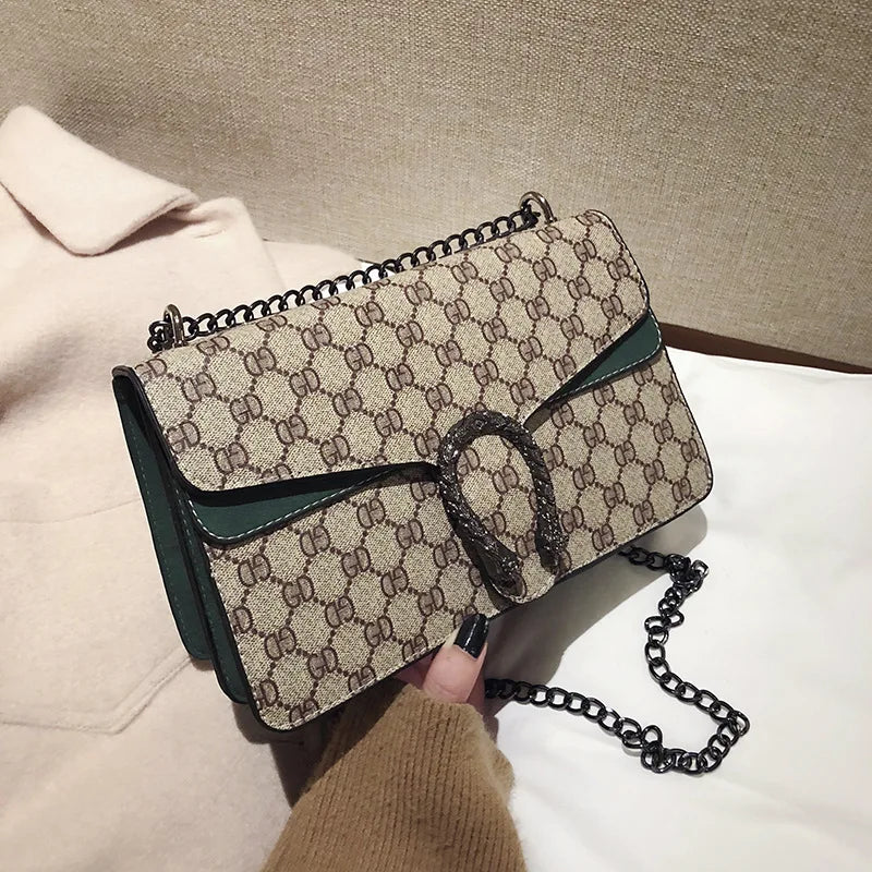 Luxury Bag 2025 New Trendy Fashion Dionysus Bag Retro Print Mini Shoulder Crossbody Chain Women's Bag