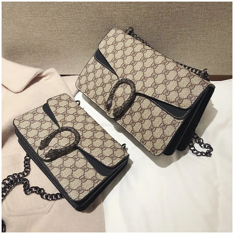 Luxury Bag 2025 New Trendy Fashion Dionysus Bag Retro Print Mini Shoulder Crossbody Chain Women's Bag