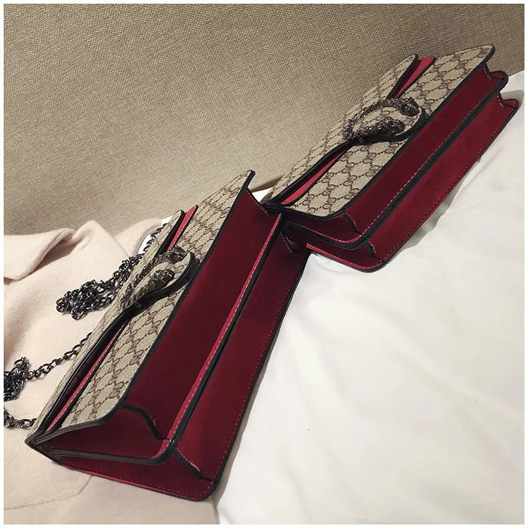 Luxury Bag 2025 New Trendy Fashion Dionysus Bag Retro Print Mini Shoulder Crossbody Chain Women's Bag