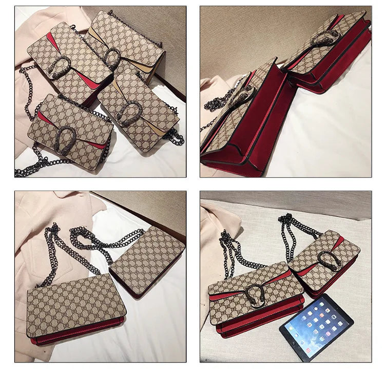 Luxury Bag 2025 New Trendy Fashion Dionysus Bag Retro Print Mini Shoulder Crossbody Chain Women's Bag