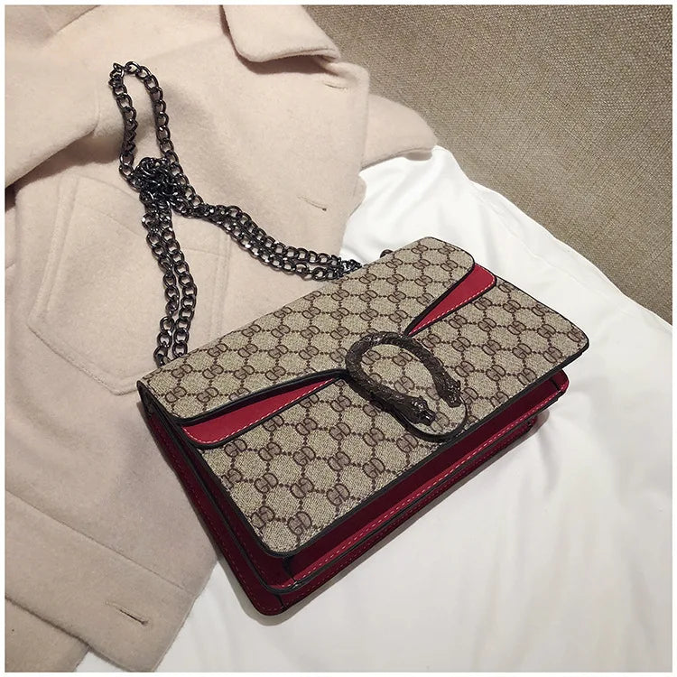 Luxury Bag 2025 New Trendy Fashion Dionysus Bag Retro Print Mini Shoulder Crossbody Chain Women's Bag