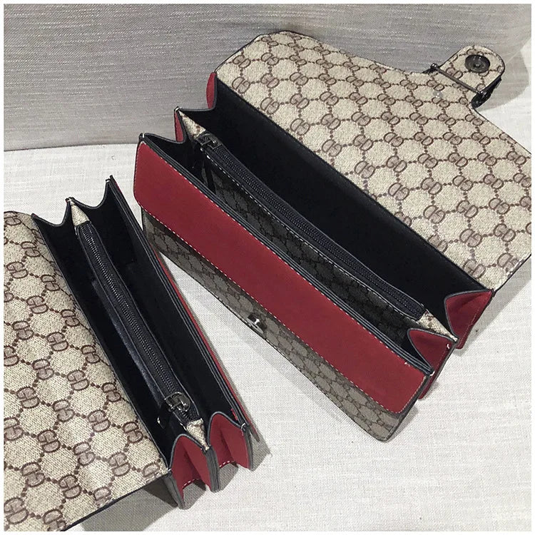 Luxury Bag 2025 New Trendy Fashion Dionysus Bag Retro Print Mini Shoulder Crossbody Chain Women's Bag