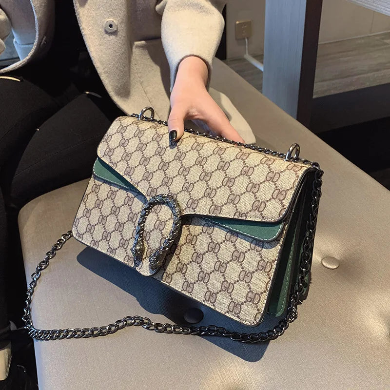 Luxury Bag 2025 New Trendy Fashion Dionysus Bag Retro Print Mini Shoulder Crossbody Chain Women's Bag