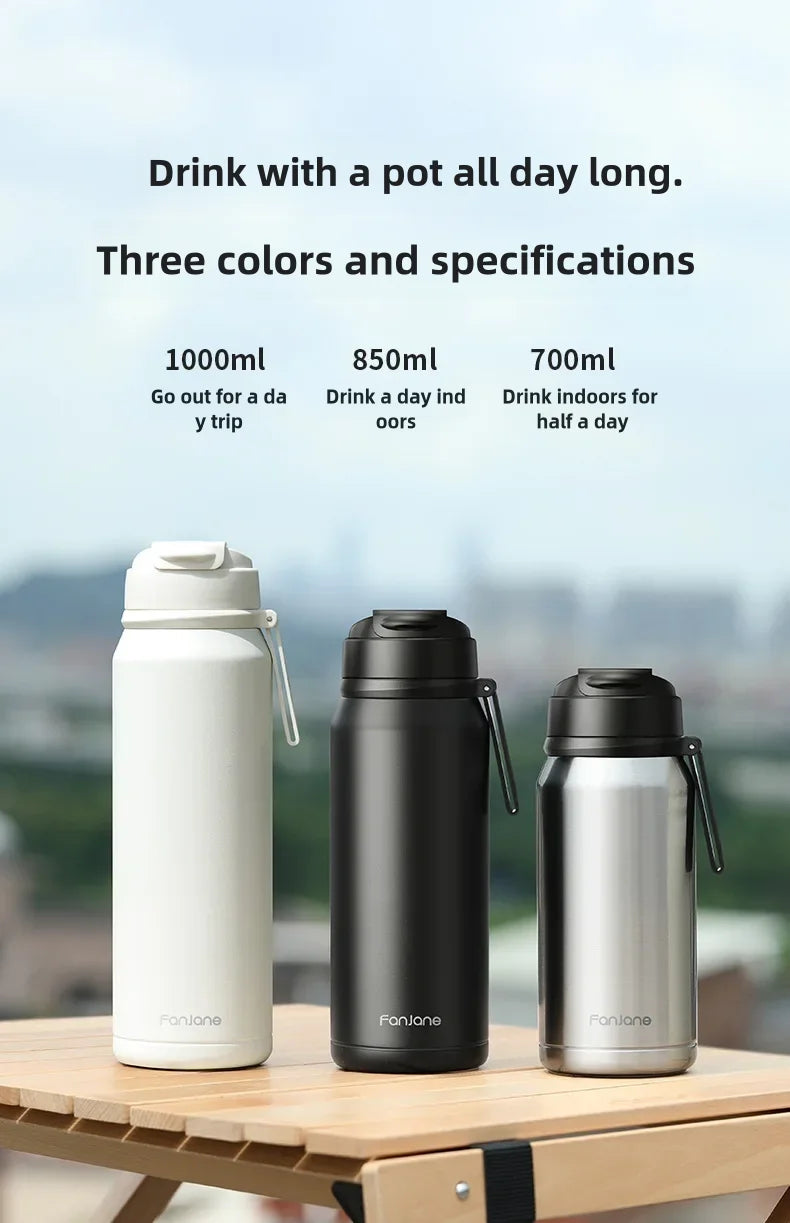 1000ML Thermos Bottle Cup with Magnetic Tea Infuser Stainless Steel Coffee Vacuum Bottle Keep Cold Hot Business Gift