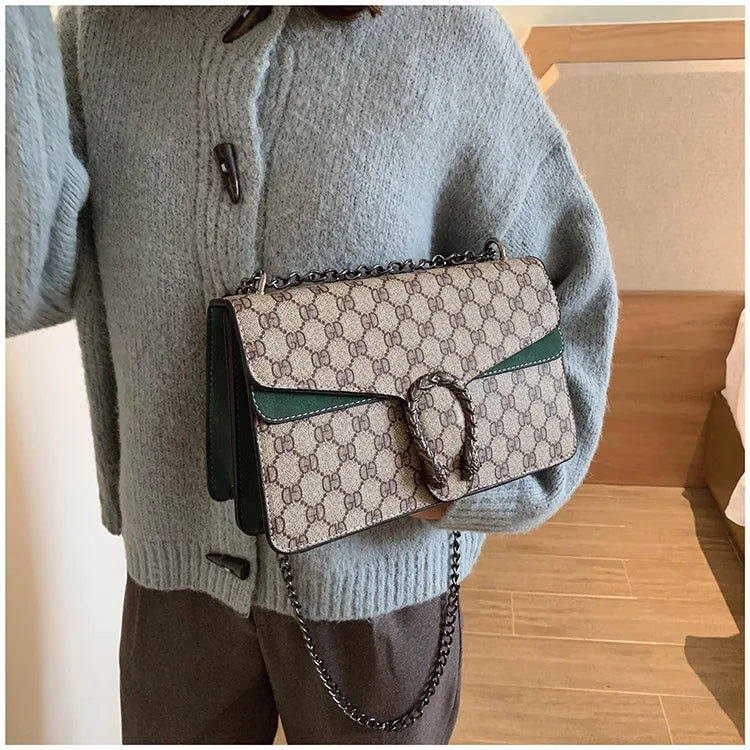 Luxury Bag 2025 New Trendy Fashion Dionysus Bag Retro Print Mini Shoulder Crossbody Chain Women's Bag