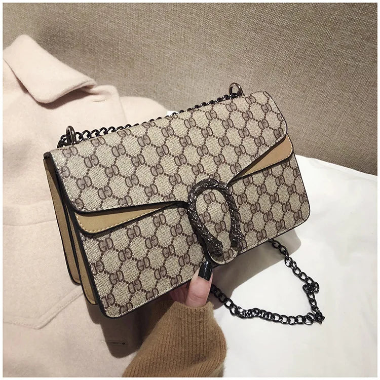 Luxury Bag 2025 New Trendy Fashion Dionysus Bag Retro Print Mini Shoulder Crossbody Chain Women's Bag