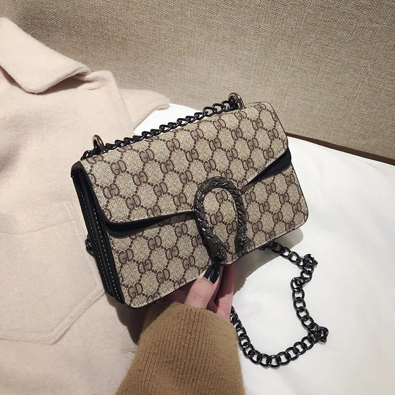 Luxury Bag 2025 New Trendy Fashion Dionysus Bag Retro Print Mini Shoulder Crossbody Chain Women's Bag