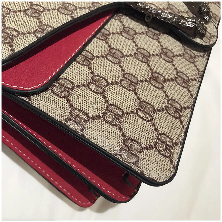 Luxury Bag 2025 New Trendy Fashion Dionysus Bag Retro Print Mini Shoulder Crossbody Chain Women's Bag