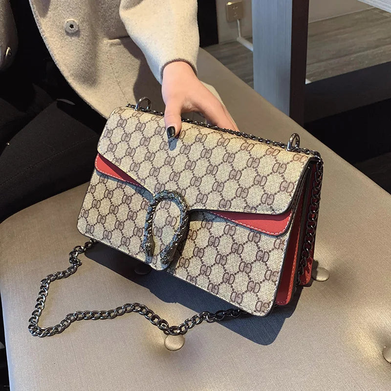 Luxury Bag 2025 New Trendy Fashion Dionysus Bag Retro Print Mini Shoulder Crossbody Chain Women's Bag