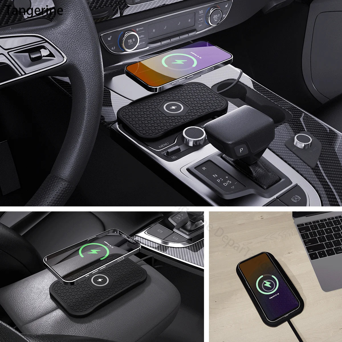 Bonola Silicone Car Wireless Charger Non-Slip Pad for iPhone 16/15/14/13/12 Series Induction Fast Wireless Charging for Samsung