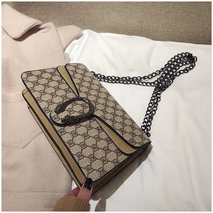 Luxury Bag 2025 New Trendy Fashion Dionysus Bag Retro Print Mini Shoulder Crossbody Chain Women's Bag
