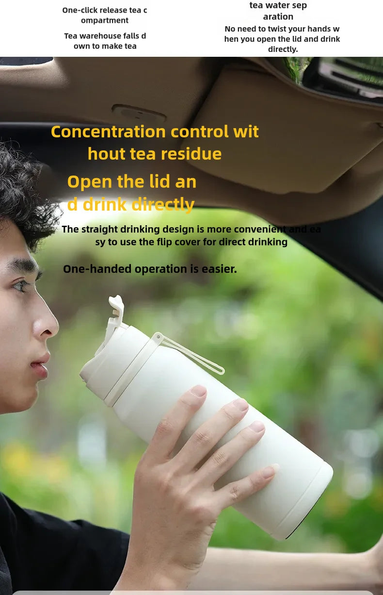 1000ML Thermos Bottle Cup with Magnetic Tea Infuser Stainless Steel Coffee Vacuum Bottle Keep Cold Hot Business Gift