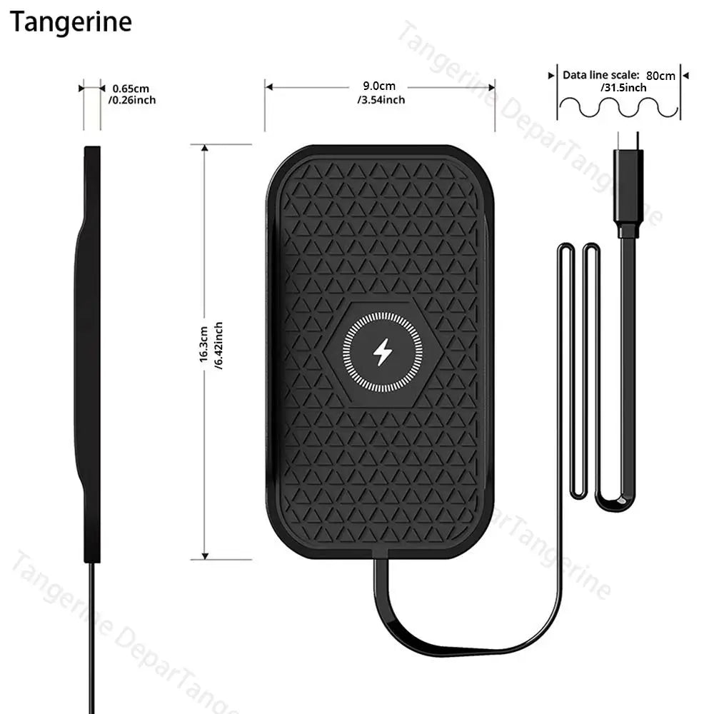 Bonola Silicone Car Wireless Charger Non-Slip Pad for iPhone 16/15/14/13/12 Series Induction Fast Wireless Charging for Samsung