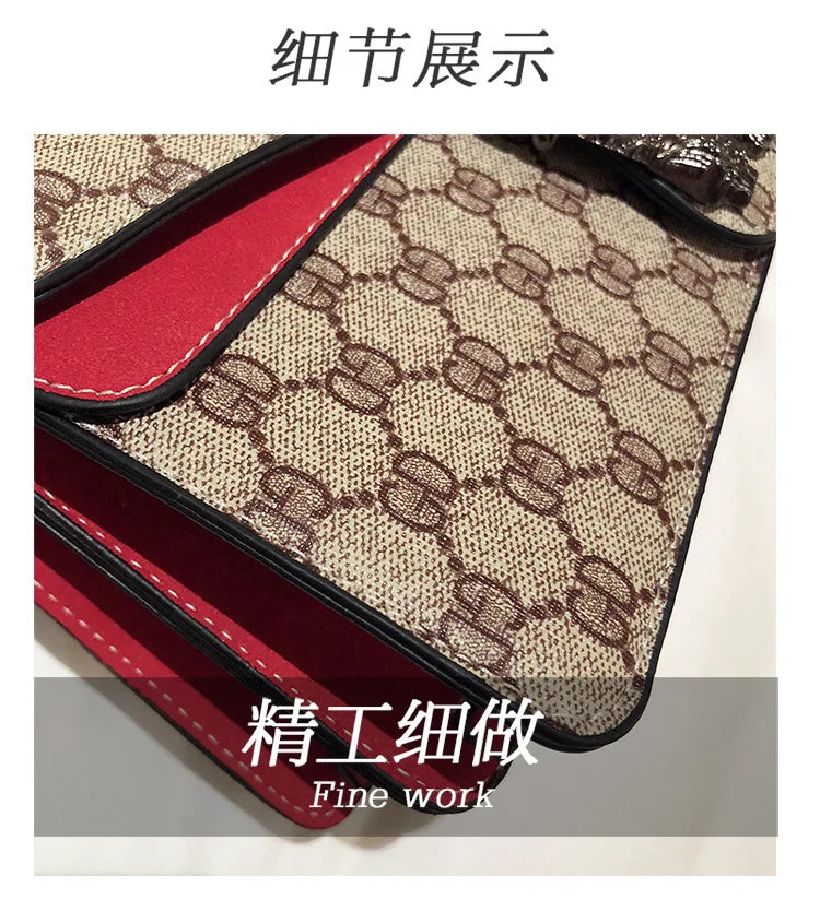 Luxury Bag 2025 New Trendy Fashion Dionysus Bag Retro Print Mini Shoulder Crossbody Chain Women's Bag