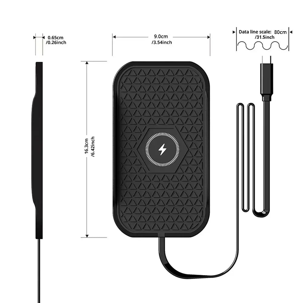 Bonola Silicone Car Wireless Charger Non-Slip Pad for iPhone 16/15/14/13/12 Series Induction Fast Wireless Charging for Samsung