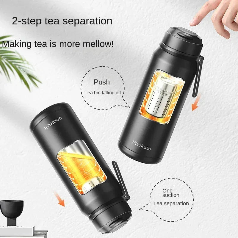 1000ML Thermos Bottle Cup with Magnetic Tea Infuser Stainless Steel Coffee Vacuum Bottle Keep Cold Hot Business Gift