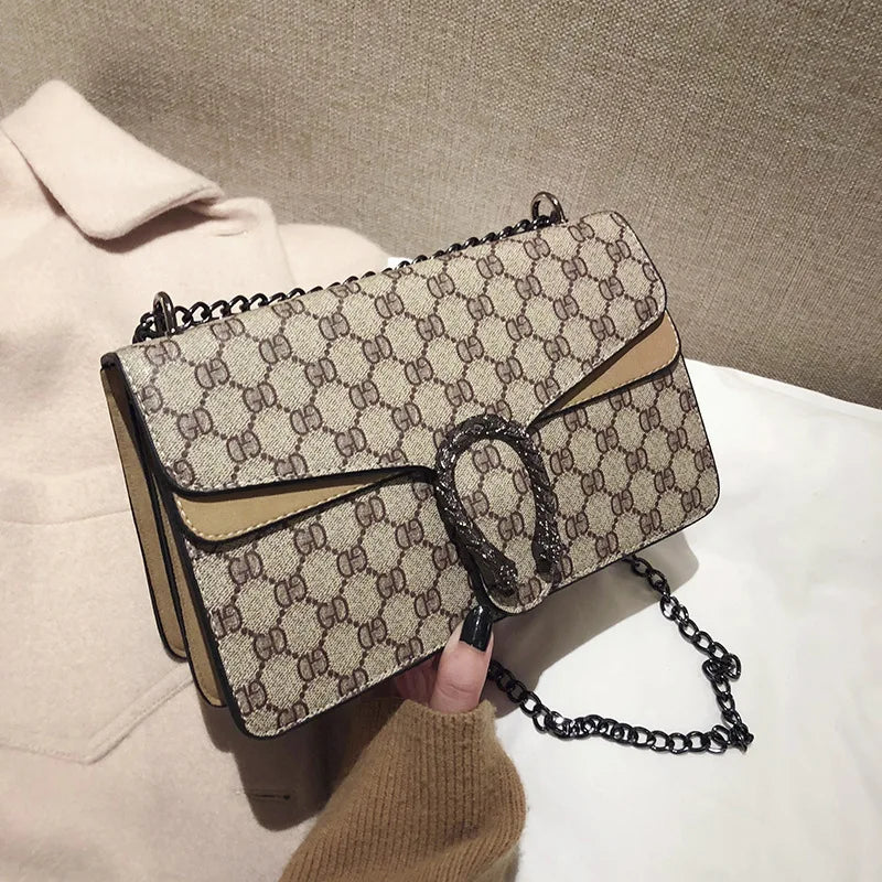 Luxury Bag 2025 New Trendy Fashion Dionysus Bag Retro Print Mini Shoulder Crossbody Chain Women's Bag