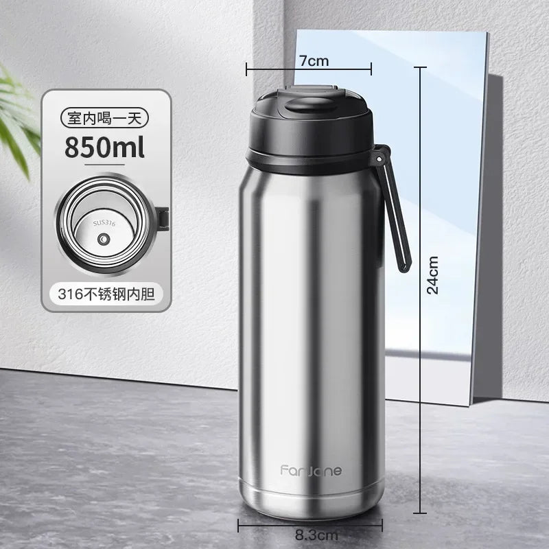 1000ML Thermos Bottle Cup with Magnetic Tea Infuser Stainless Steel Coffee Vacuum Bottle Keep Cold Hot Business Gift