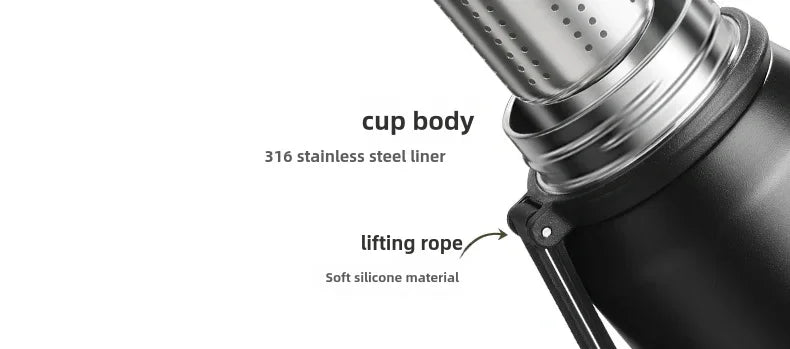 1000ML Thermos Bottle Cup with Magnetic Tea Infuser Stainless Steel Coffee Vacuum Bottle Keep Cold Hot Business Gift