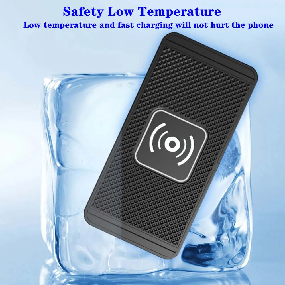 Car Wireless Charger for Iphone 16 15 15 Pro Max 14 13 12 X Samsung S24 S23 Wireless Car Charger Silicone Pad Stand Fast Charger