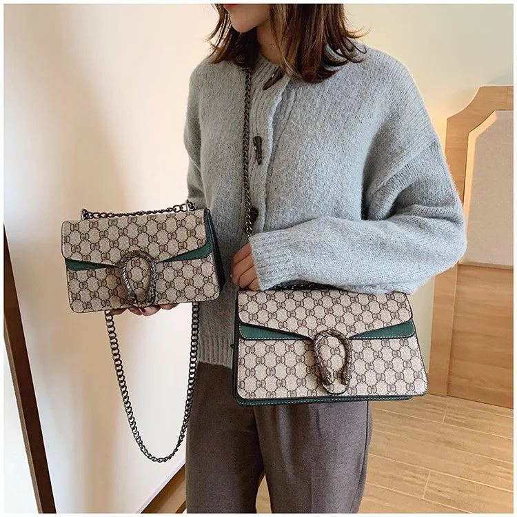 Luxury Bag 2025 New Trendy Fashion Dionysus Bag Retro Print Mini Shoulder Crossbody Chain Women's Bag