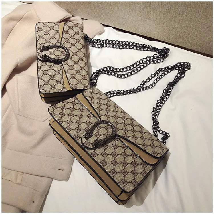 Luxury Bag 2025 New Trendy Fashion Dionysus Bag Retro Print Mini Shoulder Crossbody Chain Women's Bag