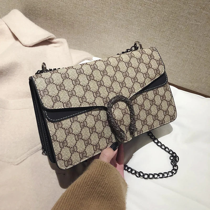 Luxury Bag 2025 New Trendy Fashion Dionysus Bag Retro Print Mini Shoulder Crossbody Chain Women's Bag