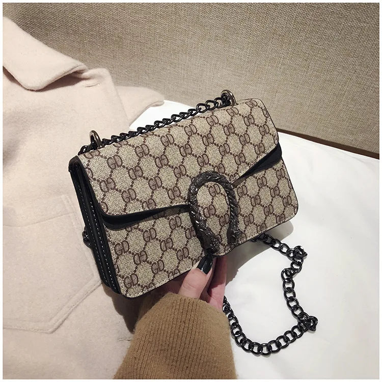Luxury Bag 2025 New Trendy Fashion Dionysus Bag Retro Print Mini Shoulder Crossbody Chain Women's Bag