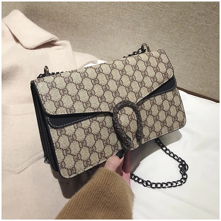 Luxury Bag 2025 New Trendy Fashion Dionysus Bag Retro Print Mini Shoulder Crossbody Chain Women's Bag