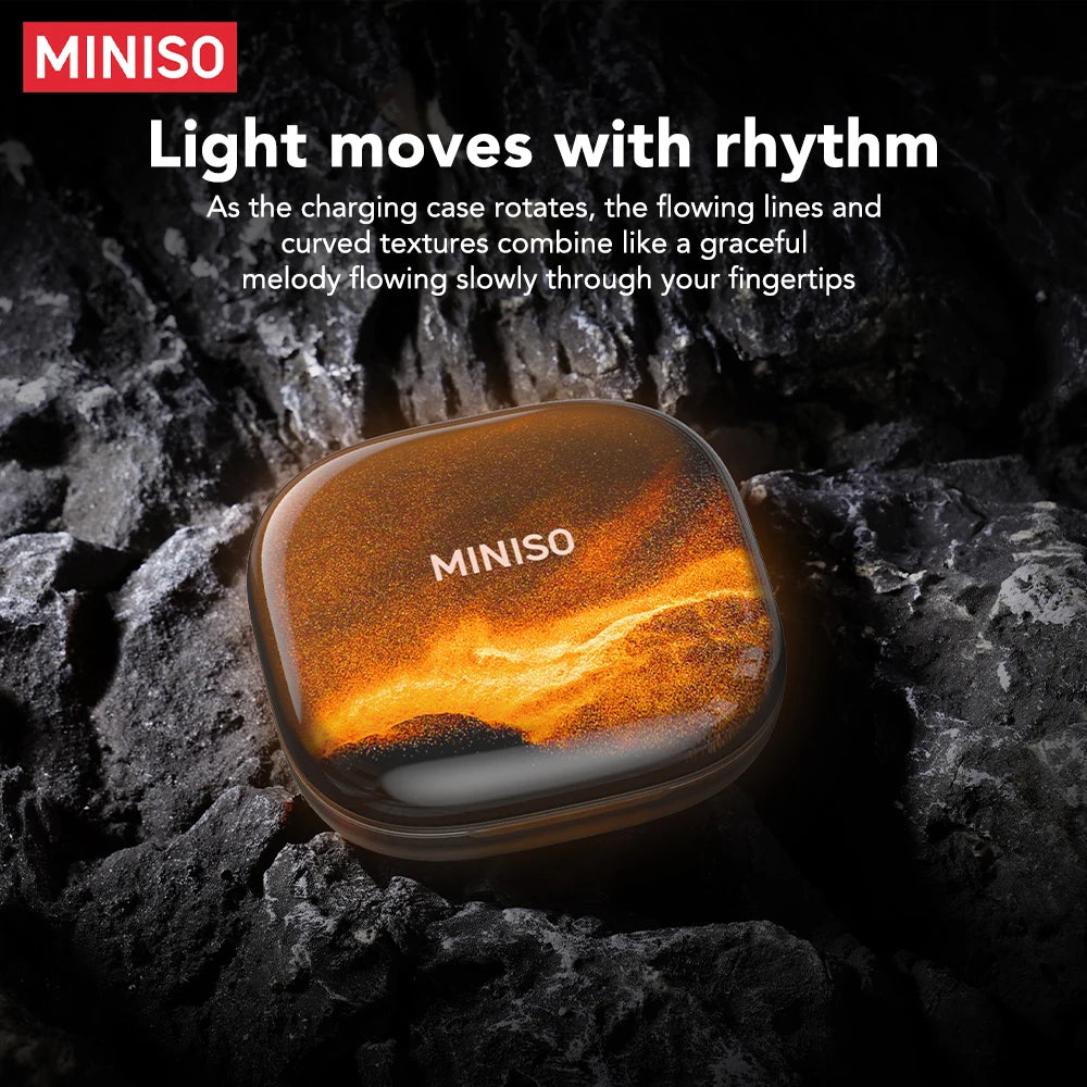 [Quicksand] MINISO MS185 Wireless Headphones Luminous Quicksand OWS Sports Bluetooth Earphones with Mic 8 Hours Long-Lifetime