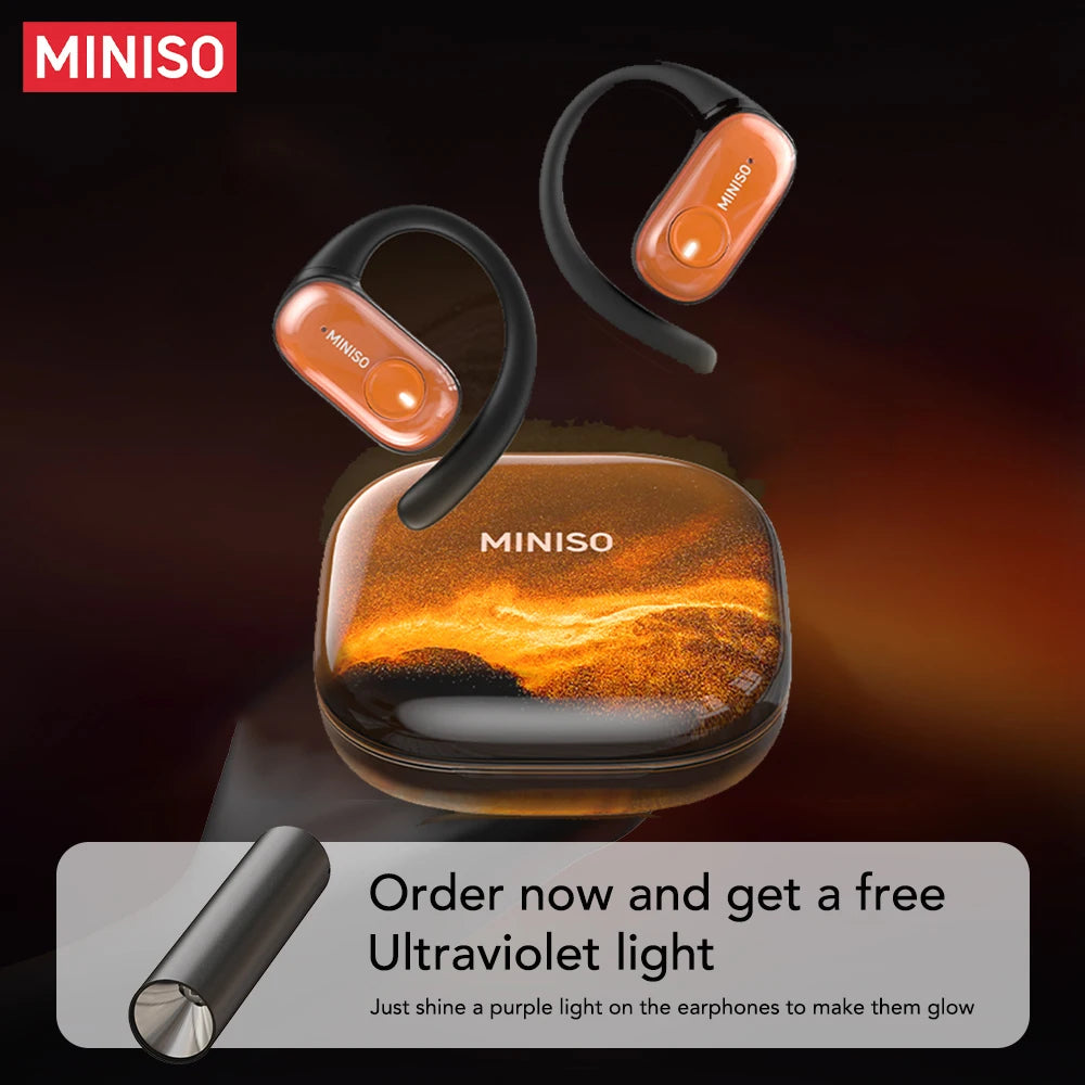 [Quicksand] MINISO MS185 Wireless Headphones Luminous Quicksand OWS Sports Bluetooth Earphones with Mic 8 Hours Long-Lifetime