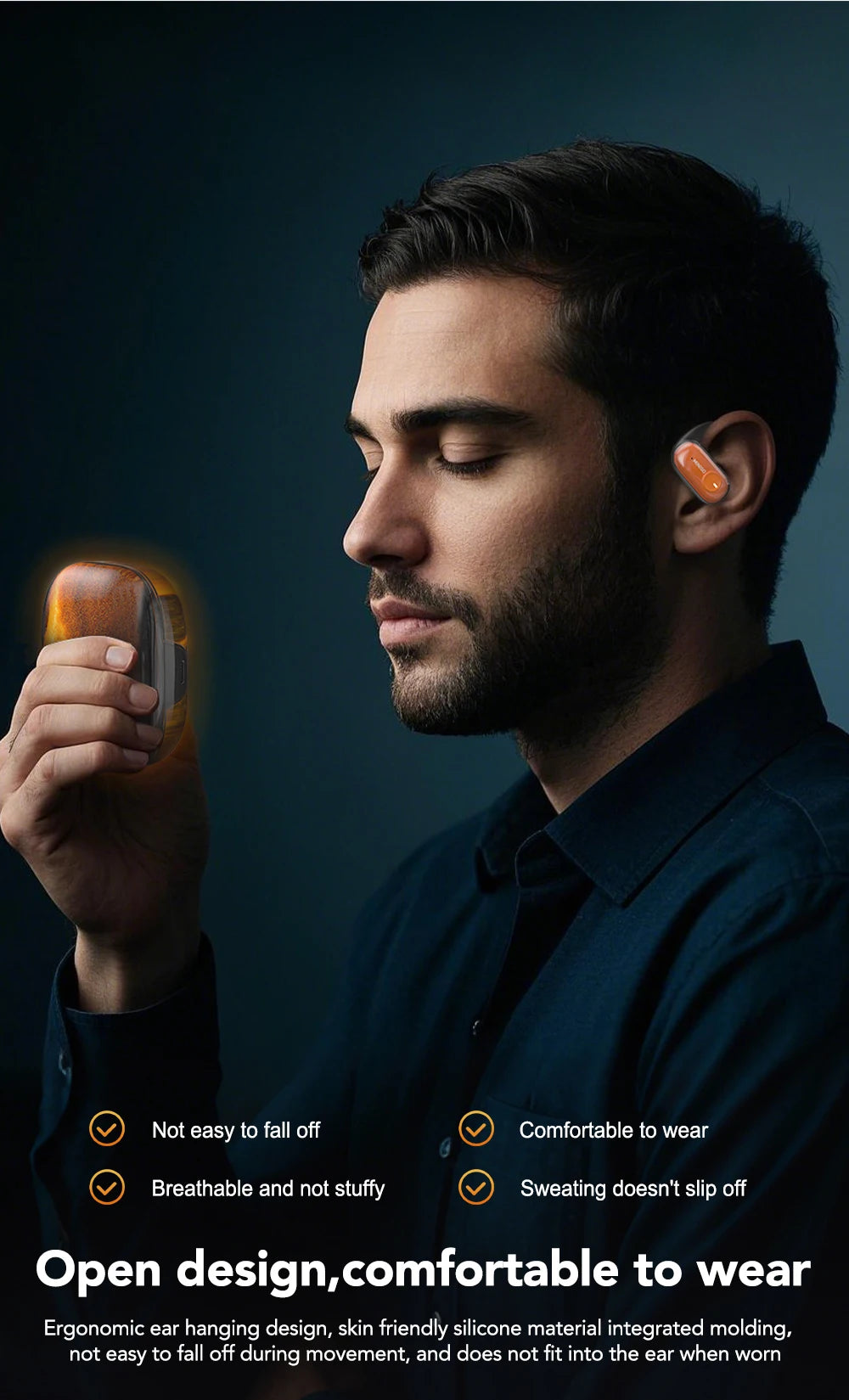 [Quicksand] MINISO MS185 Wireless Headphones Luminous Quicksand OWS Sports Bluetooth Earphones with Mic 8 Hours Long-Lifetime