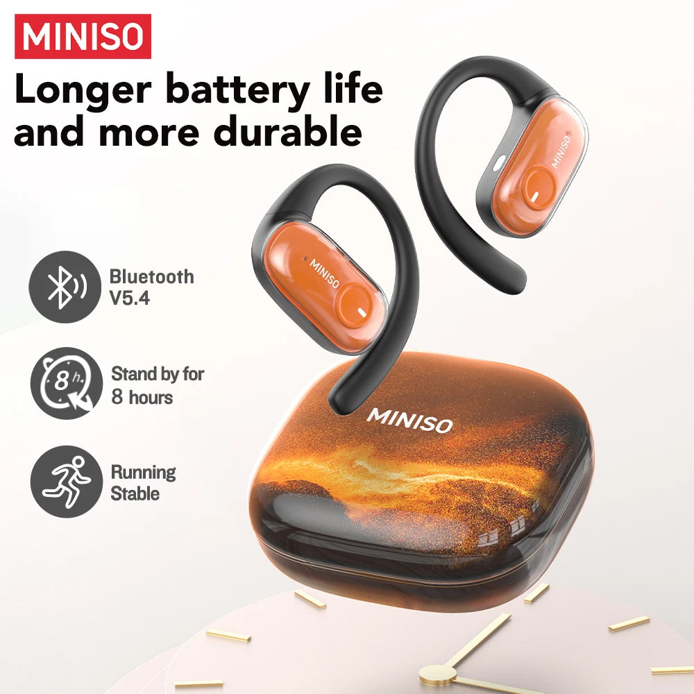 [Quicksand] MINISO MS185 Wireless Headphones Luminous Quicksand OWS Sports Bluetooth Earphones with Mic 8 Hours Long-Lifetime