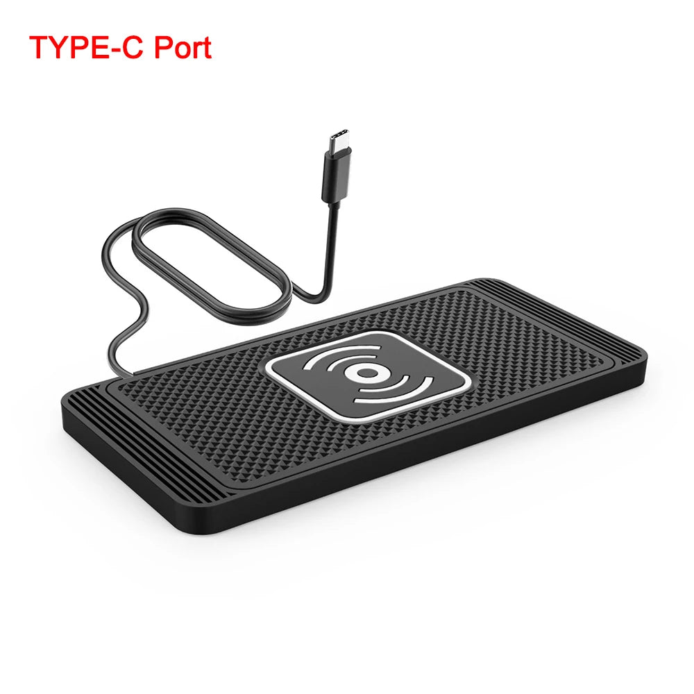 Car Wireless Charger for Iphone 16 15 15 Pro Max 14 13 12 X Samsung S24 S23 Wireless Car Charger Silicone Pad Stand Fast Charger